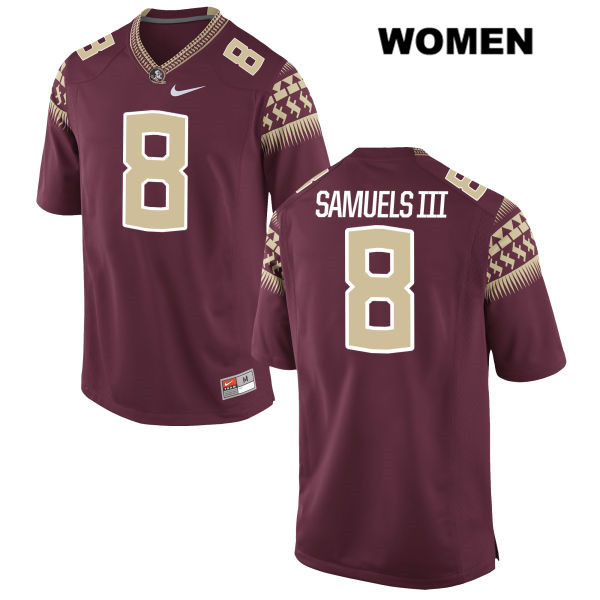 Women's NCAA Nike Florida State Seminoles #8 Stanford Samuels III College Red Stitched Authentic Football Jersey SCH4369GZ